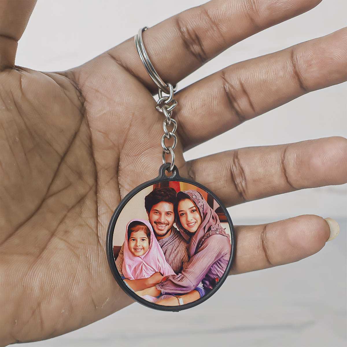 Photo keychain double side